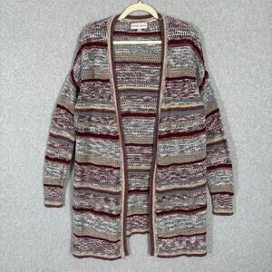Knox Rose Sweater Women XL Cardigan Duster Crochet Knit Open Long Granny Cottage